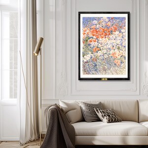 Claude Monet Wild Poppies Field Wall Art | Framed Floral Wall Decor | Botanical Canvas for Home Decor - Beautiful Wall Hanging Gift for Her