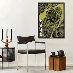 Your City Map Print – Custom Digital Street Map Art in Gold & Black Theme | Wall Decor for Office, Apartment, or Gift | Modern Street Poster