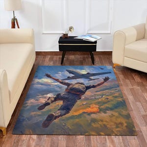 Adventure Skydive Carpet – Action Sports Inspired Digital Printed Floor Carpet for Bold Living Rooms & Game Zones