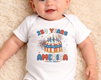 Born in USA Outfit, USA 250th Celebration Baby Bodysuit, Patriotic Infant Gift, America 1776-2026