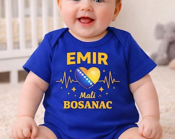 My First Soccer Bosnia Bodysuit, Mali Zmajevi Bosna Soccer Kids Game Day Shirt, Bosnian Pride Baby Outfit