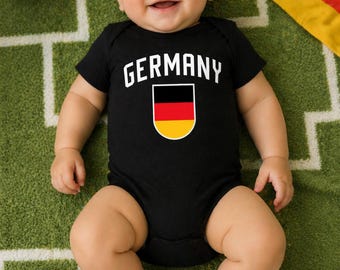 Germany Baby Bodysuit, Newborn Football Jersey Outfit, Custom Name Number German