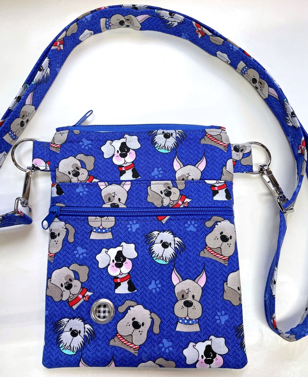 Blue Slim Dog Walking Bag With Grommet for Easy Dispensing of Waste