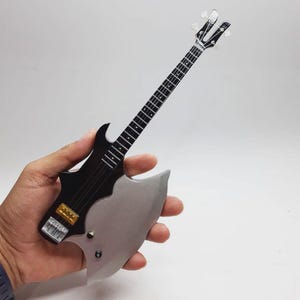 Miniature Guitar Kiss Band Les Paul Scale 1:4 | Replica Mini Electric Guitar Handmade | Guitarist Birthday Gift Music Desk & Shelf Display