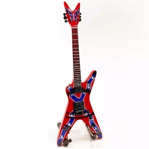 Miniature Guitar Dimebag Darrell Scale 1:4 - Mini Electric Guitar Handmade Wood - Guitarist Birthday Gift Music Desk Shelf Display