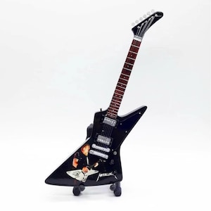 Miniature Guitar James Hetfield Meta llica Scale 1:4 - Mini Electric Guitar Handmade - Guitarist Birthday Gift Music Desk & Shelf Display B