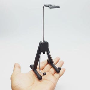 Miniature Guitar Stand Scale 1:4 | Plastic Holder for Mini Electric & Acoustic Guitar | Guitarist Birthday Gift Memorabilia Accessory Music