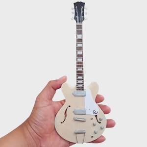 Miniature Guitar Epiphone Hollow Body Scale 1:4 | Replica Mini Electric Guitar Handmade | Guitarist Birthday Gift Music Desk & Shelf Display