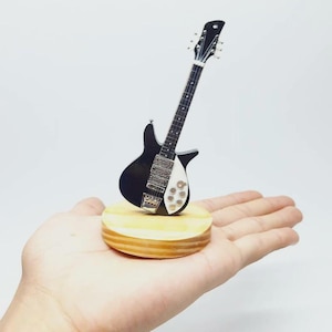Miniature Guitar Acoustic Iron Maiden 1:12 | Realistic Replica Mini Guitar | Guitarist Birthday Gift for Car Dashboard and Desk Display