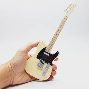Miniature Guitar Telecaster Cream Scale 1:4 | Mini Electric Guitar Handmade | Guitarist Birthday Gift Instrument Music Desk & Shelf Display