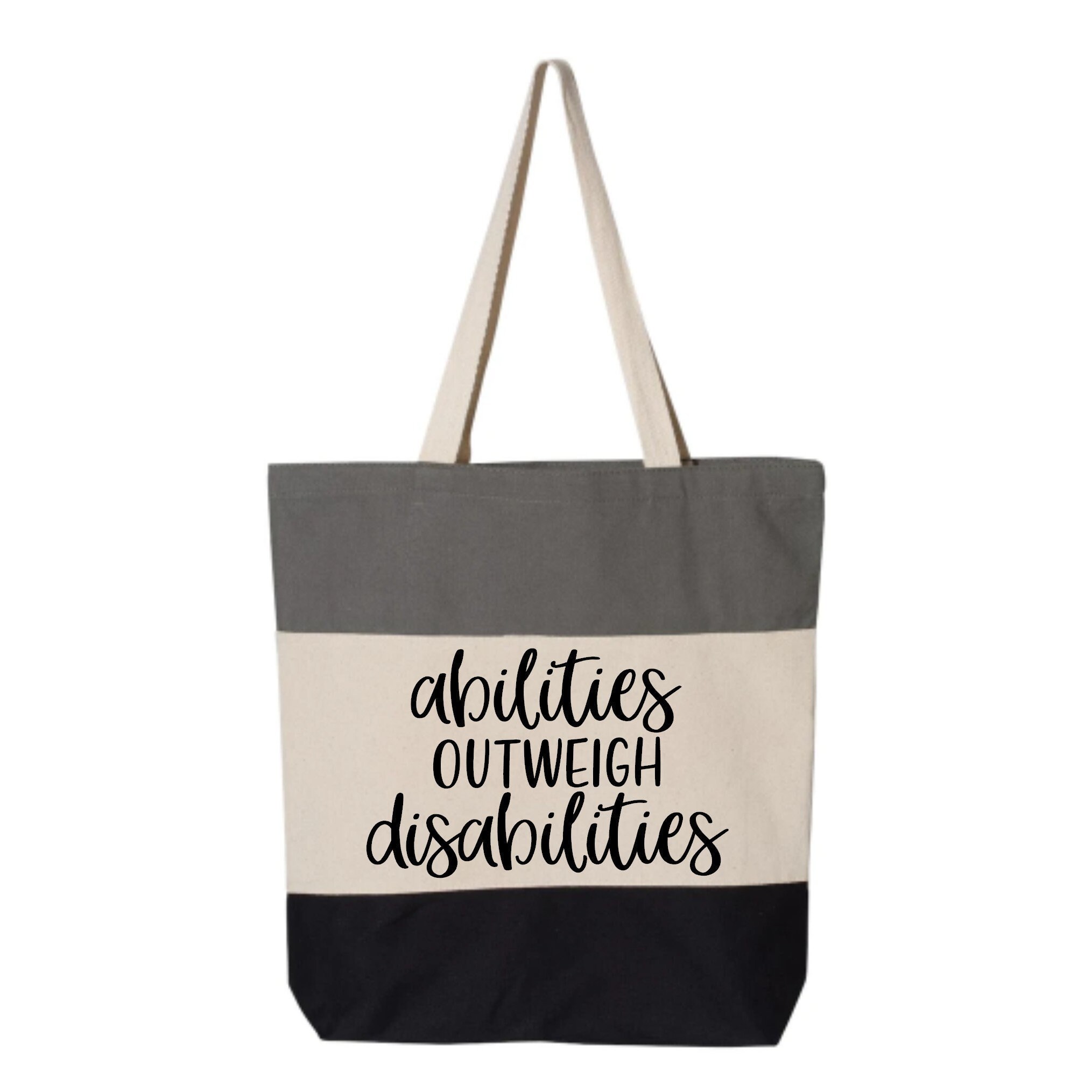 Teacher Canvas Tote Bag Teacher Gift Cotton Abilities Outweigh Etsy