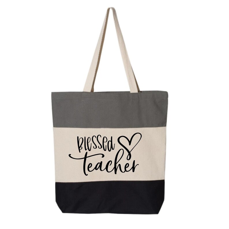 Teacher Canvas Tote Bag Teacher Gift Cotton Canvas Blessed Teacher