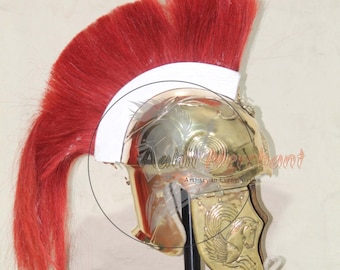 Attic Greek Helmet with Wooden Crest – Historical Warrior Helm for Cosplay