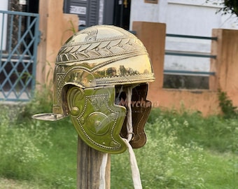 Ancient Roman Cavalry Helmet – Embossed Brass Replica for LARP & Collectors