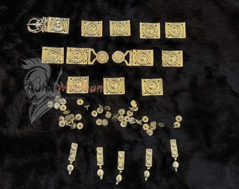 Roman Belt Buckles & Plates Set – Historical Leather Belt Hardware for Reenactment, LARP Cosplay