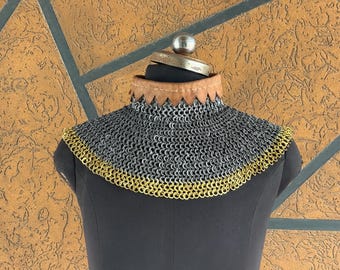 中世のステンレススチール製チェーンメイル ゴルジェット / 首の保護