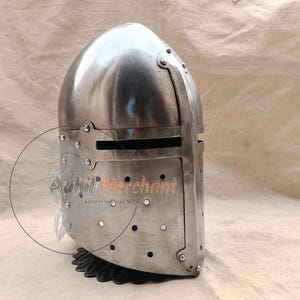 Knights Templar Sugarloaf Helmet: Medieval LARP Costume