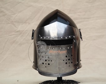 Funktionaler Barbuta Helm Mittelalter Stahl Krieger LARP Replica
