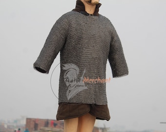 Viking Chainmail Shirt – 8mm Dome Riveted Mild Steel Hauberk Armor