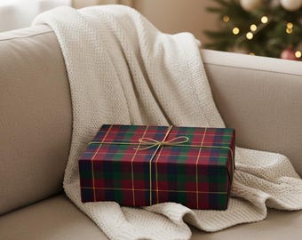 Red & Green Tartan Wrapping Paper: Holiday Plaid Gift Wrap