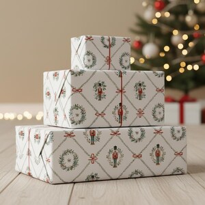 Papel de embrulho de Natal Quebra-Nozes: papel de embrulho festivo vintage