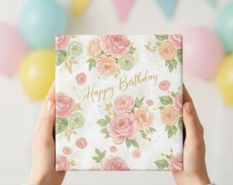 Floral Birthday Gift Wrap: Watercolor Flower Design