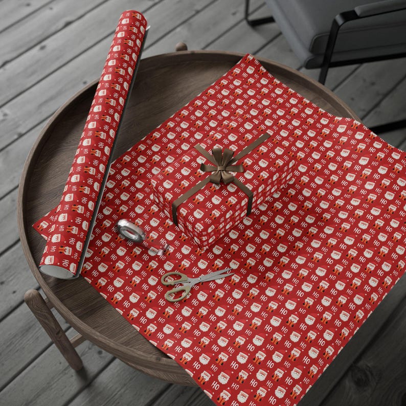 Santa Christmas Wrapping Paper, Groovy Festive Gift Wrap image 5