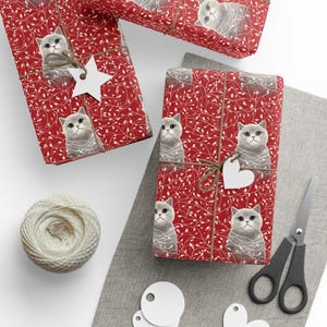 Cat Christmas Wrapping Paper Cute Cat Wrapping Paper Festive Holiday Winter Christmas Cat Lover Present Cute Seasonal Decor Cat Gift Wrap