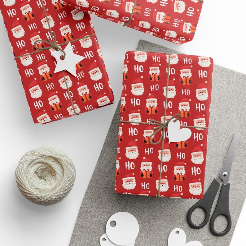 Santa Christmas Wrapping Paper, Groovy Festive Gift Wrap image 3
