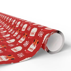 Santa Christmas Wrapping Paper, Groovy Festive Gift Wrap image 4