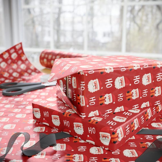 Santa Christmas Wrapping Paper, Groovy Festive Gift Wrap