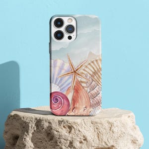 Coastal Beach iPhone Case: Starfish & Seashells - Protective