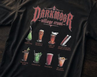 Darkmoor Shirt, Epic Universe Shirt, Comfort Colors, Drinking Around The World Village Crawl, Epic Universe Classic Monsters Land, Pub Crawl