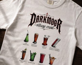 Darkmoor Shirt, Epic Universe Shirt, Comfort Colors, Drinking Around The World Village Crawl, Epic Universe Classic Monsters Land, Pub Crawl