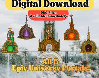 Epic Universe PNG Bundle Digital Download for Sublimation diy projects Art