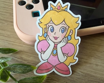 Princess Peach Sticker Nintendo Character Vinyl Decal Gaming Accessory Epic Universe Theme Park Collectible Item Water Bottle Decoration