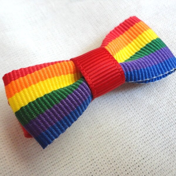 Rainbow Stripes Bitty Bow