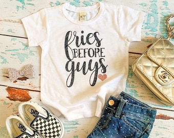 Girls "Fries Before Guys" Tee or Tank Top
