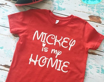 Boys "Mickey is my homie" Red T-Shirt