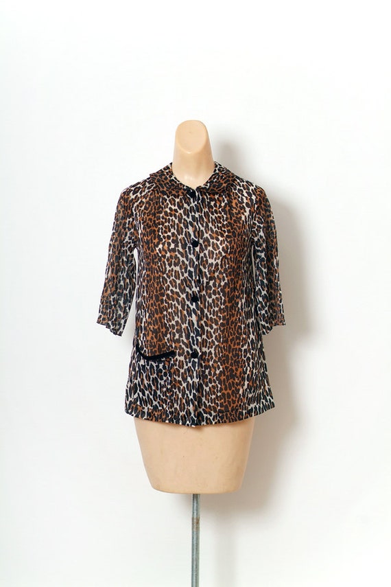 Leopard Housecoat Vintage Leopard Print Nylon Robe