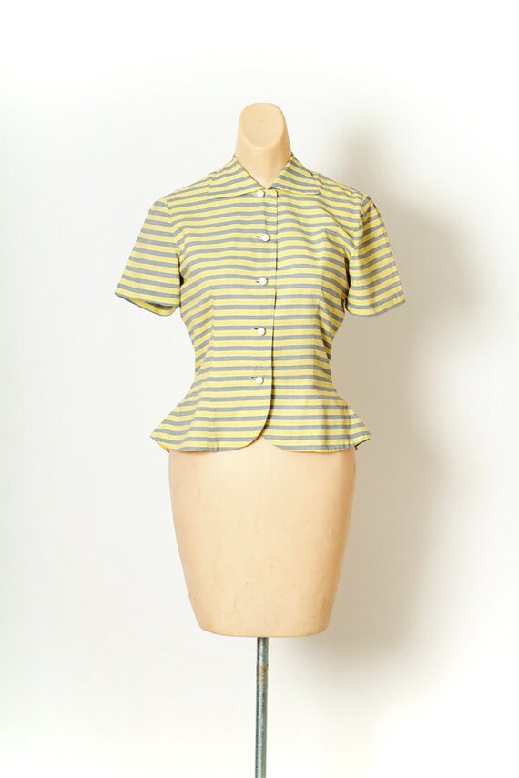 Vintage 40s Shirt Dress / Vintage Womens / Cotton