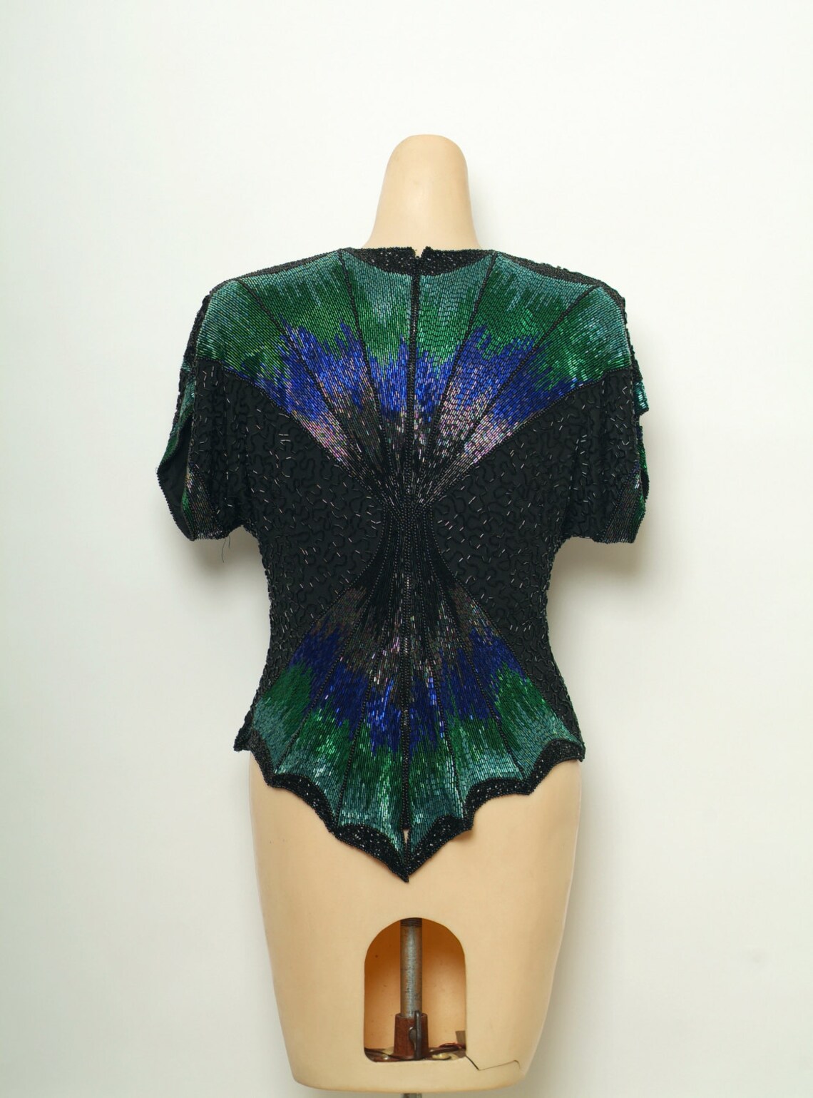 Vintage 80s Beaded Shirt / 90s Beaded Shirt / Metallic Beaded Etsy