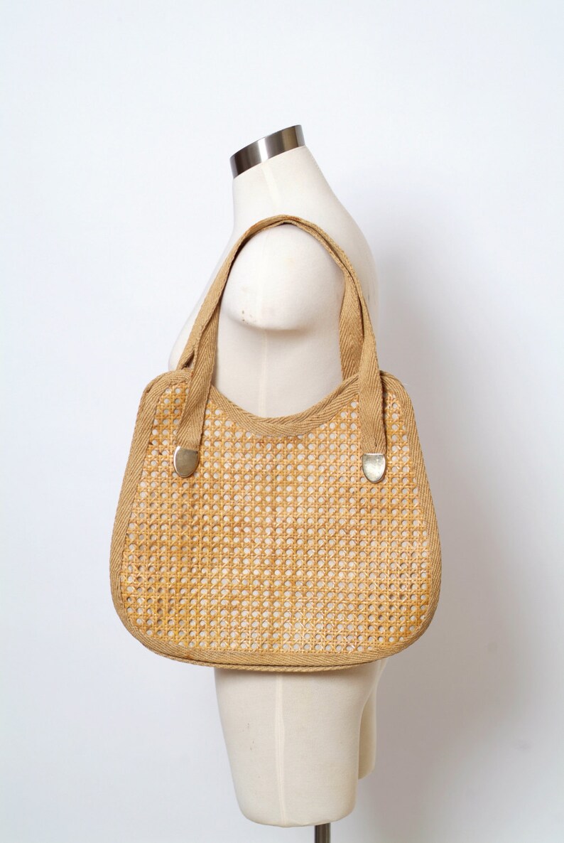 Vintage Purse 80s Clutch Handbag / Retro Shoulder Bag / Wicker Etsy