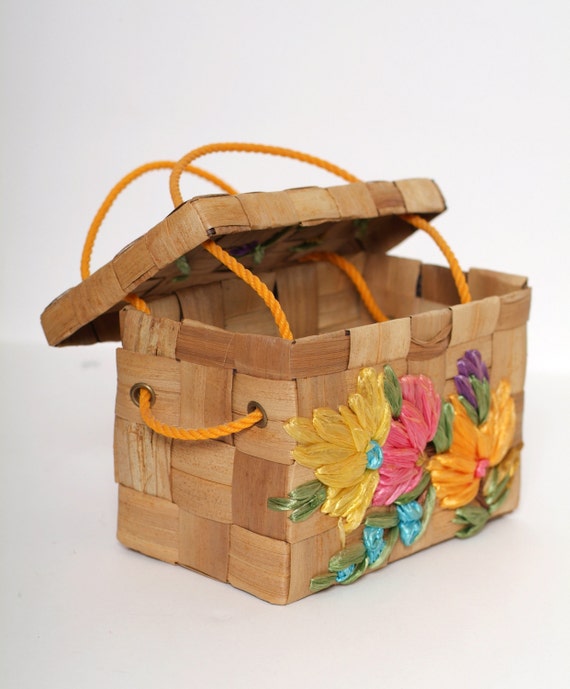 Vintage 50s 60s Purse /Flower Purse Handbag Bag /W