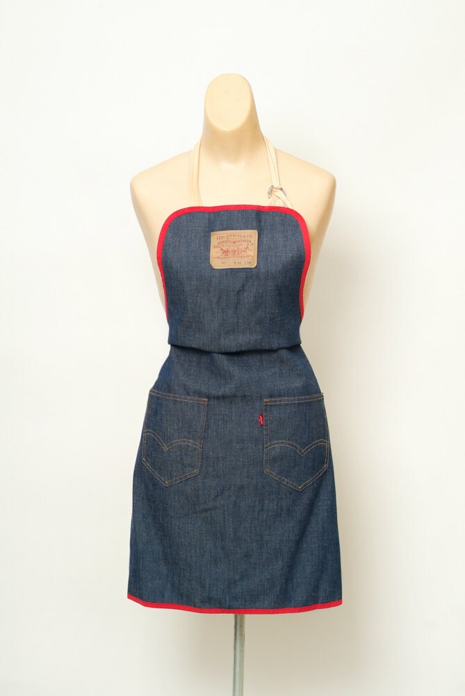 1970s Levis Denim Apron / Vintage Apron 