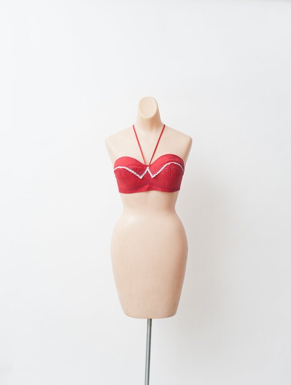 Vintage 50s top / mid century / 1950s bikini top /