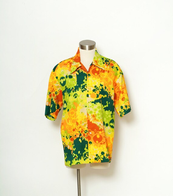 Shirt Tiki Shirt / Vintage 70s / Shirt Short Sleev