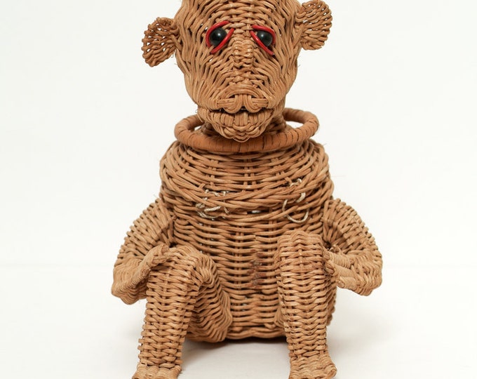 Vintage Wicker Animal Purse / Wicker Purse / 50s Purse / Pinup Etsy