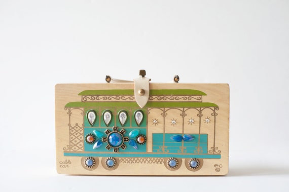 Enid Collins Cable Car Wood Box Bag - Enid Collins