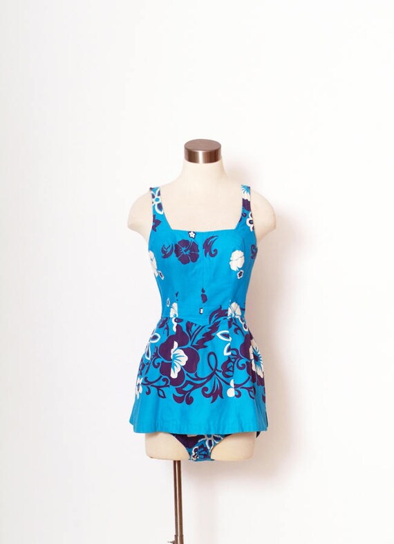 Vintage 50s swimsuit / Vintage 50s Hawaiian / 1950